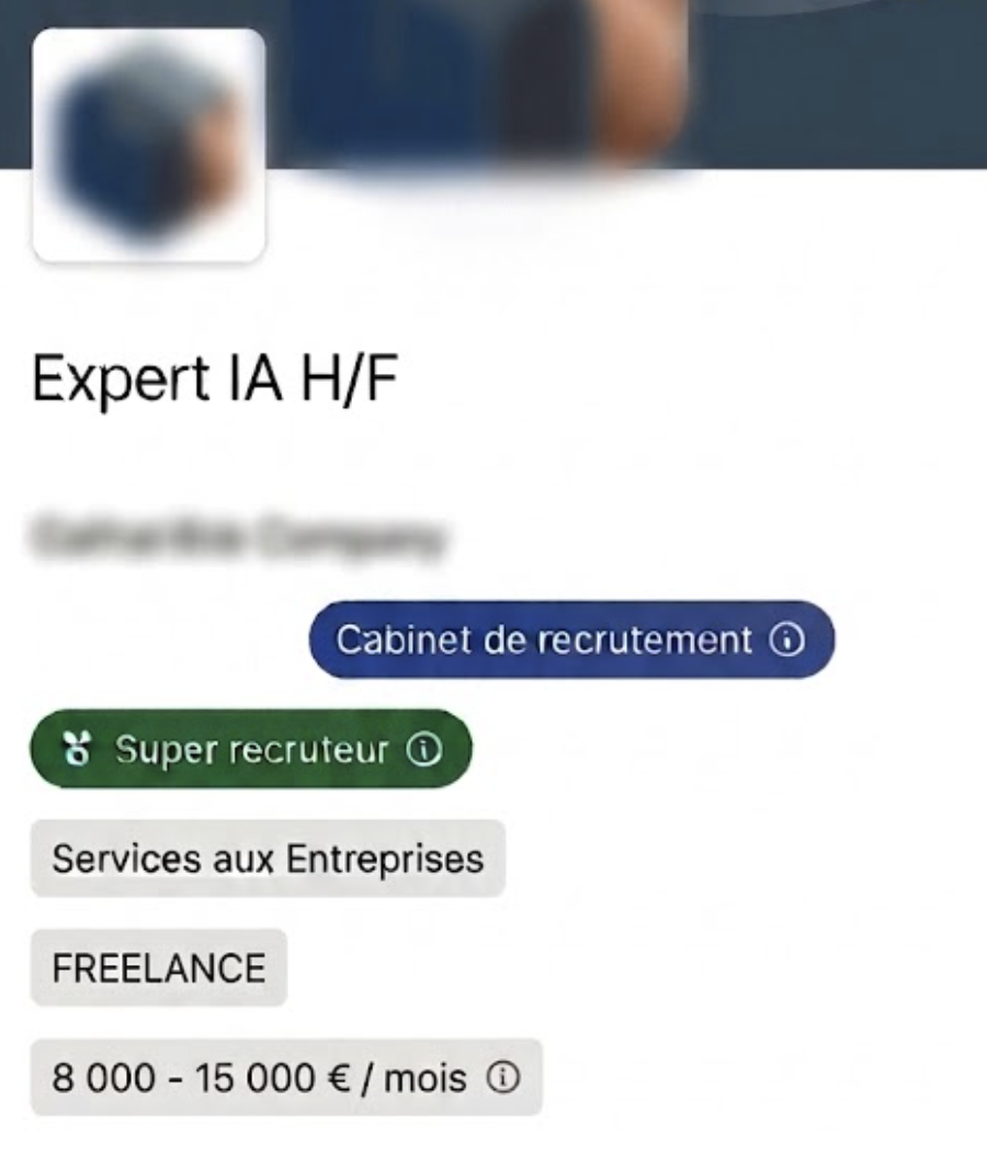 Offre emploi Expert IA Freelance - 8K à 15K euros mensuels
