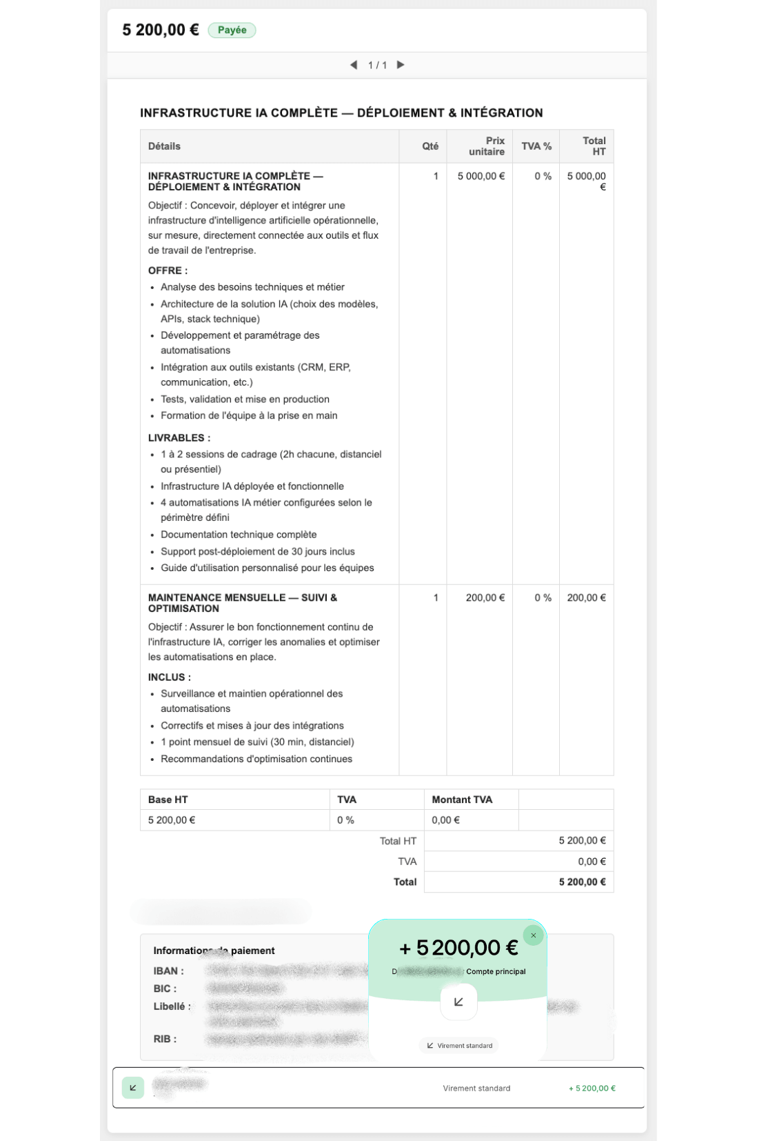 Facture client Expert IA - Membre écosystème DENEM 2026 - Preuve de revenus réels 6